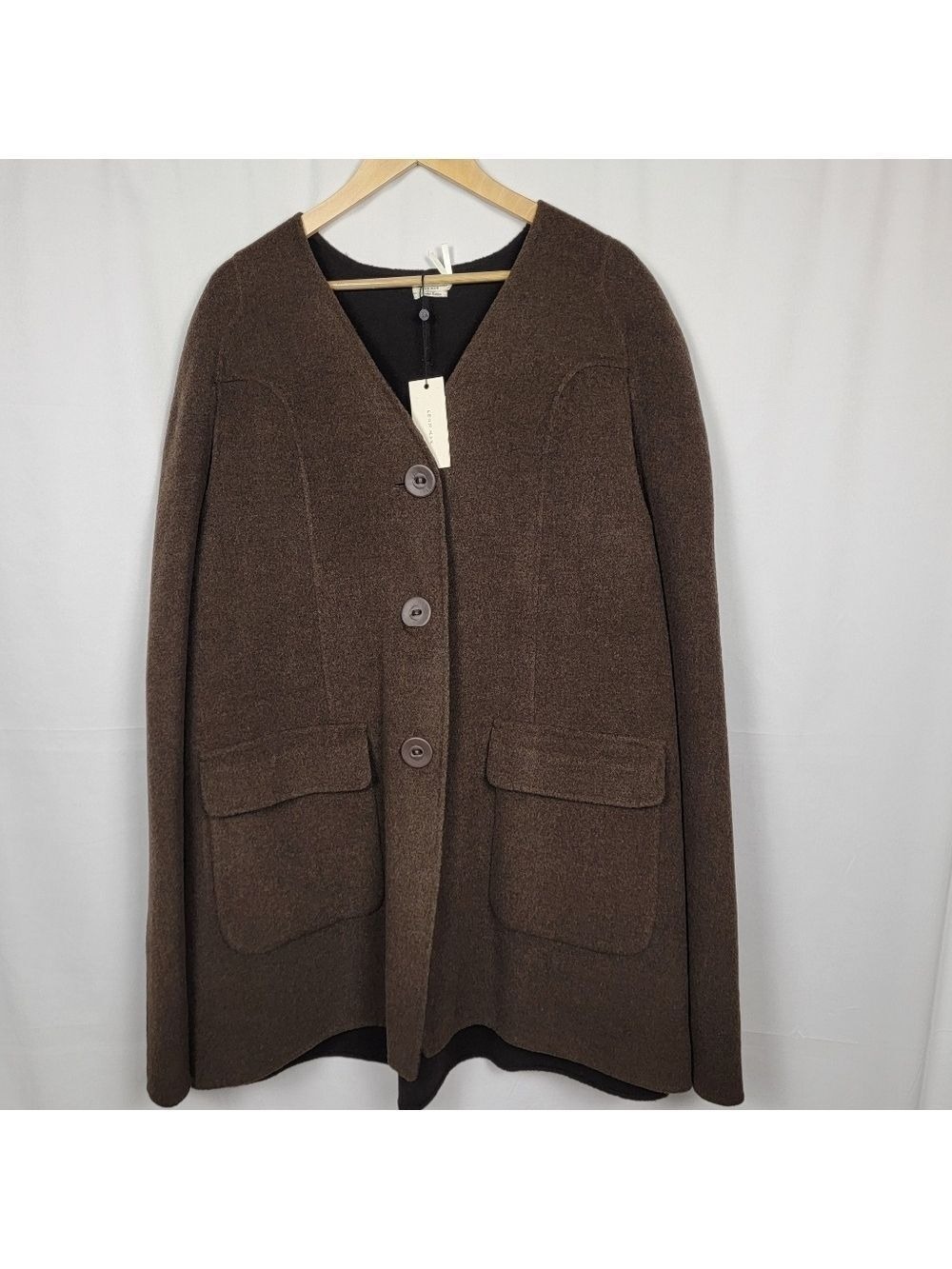 Wool Cape Coat Brown NEW #1572